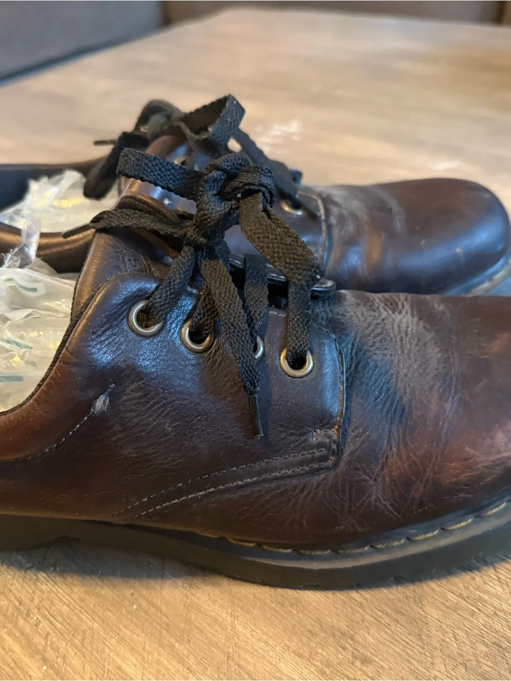 Vintage Dr. Martens Brown Leather Lace-Up Oxfords